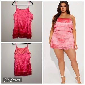 Fashion Nova size 1x pink fringe dress/skorts (altered for eras tour)